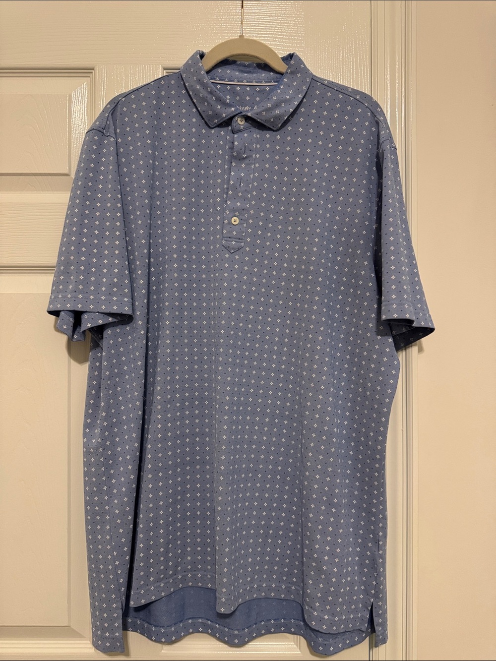Johnnie-o Light Blue Micro-Print Polo Shirt - Men